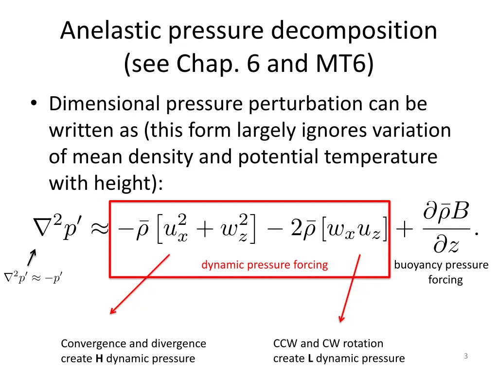 anelastic pressure decomposition see chap