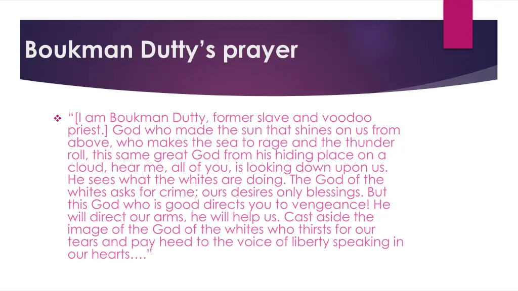 boukman dutty s prayer