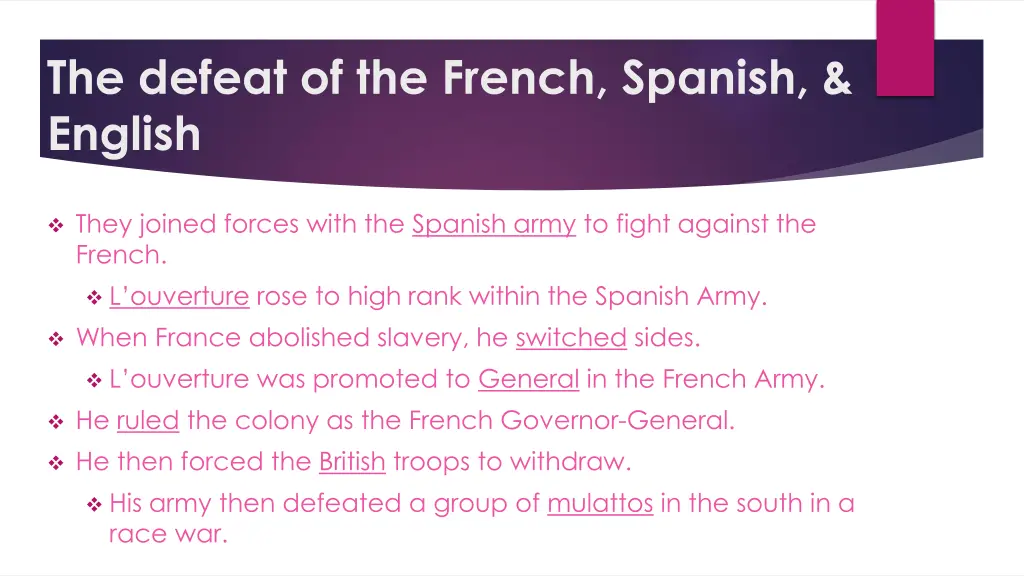 the defeat of the french spanish english