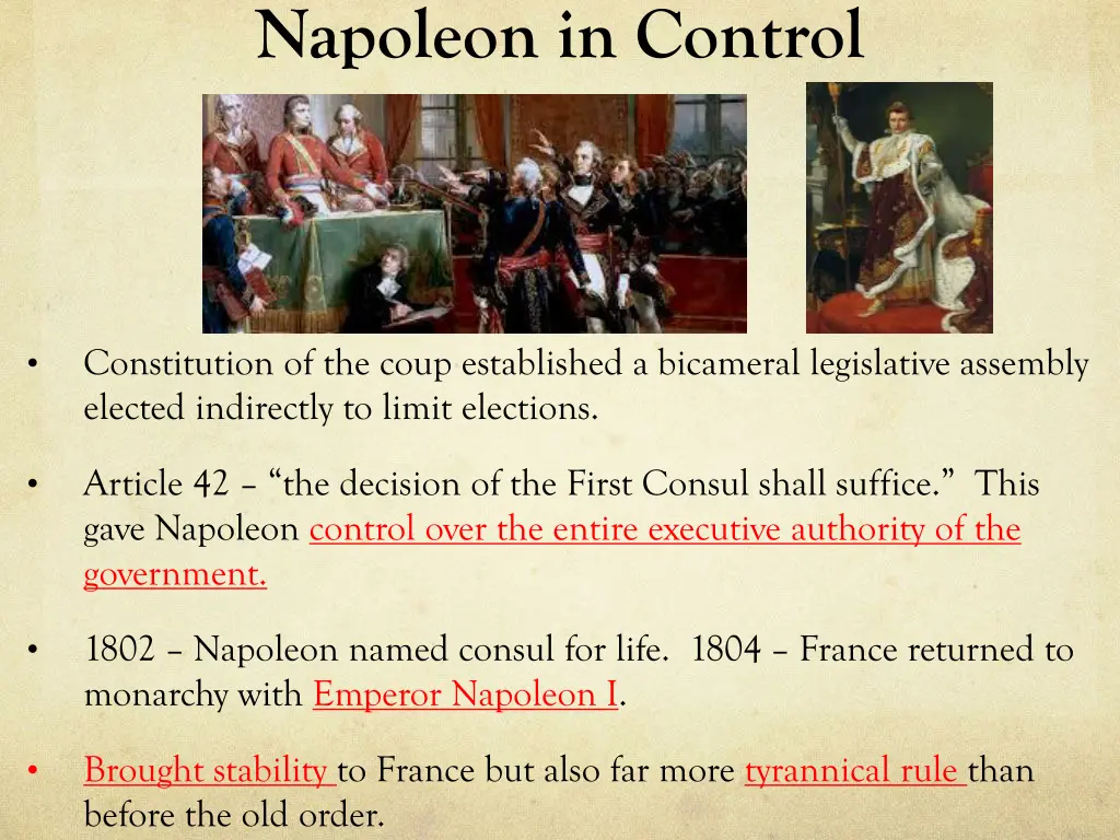 napoleon in control