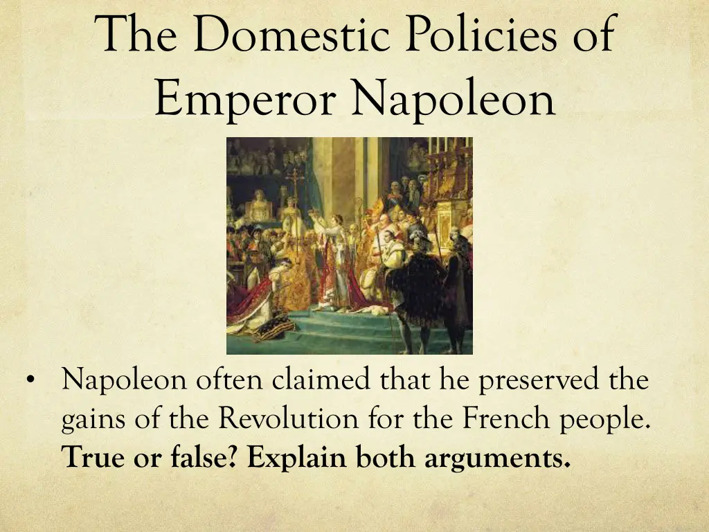 the domestic policies of emperor napoleon