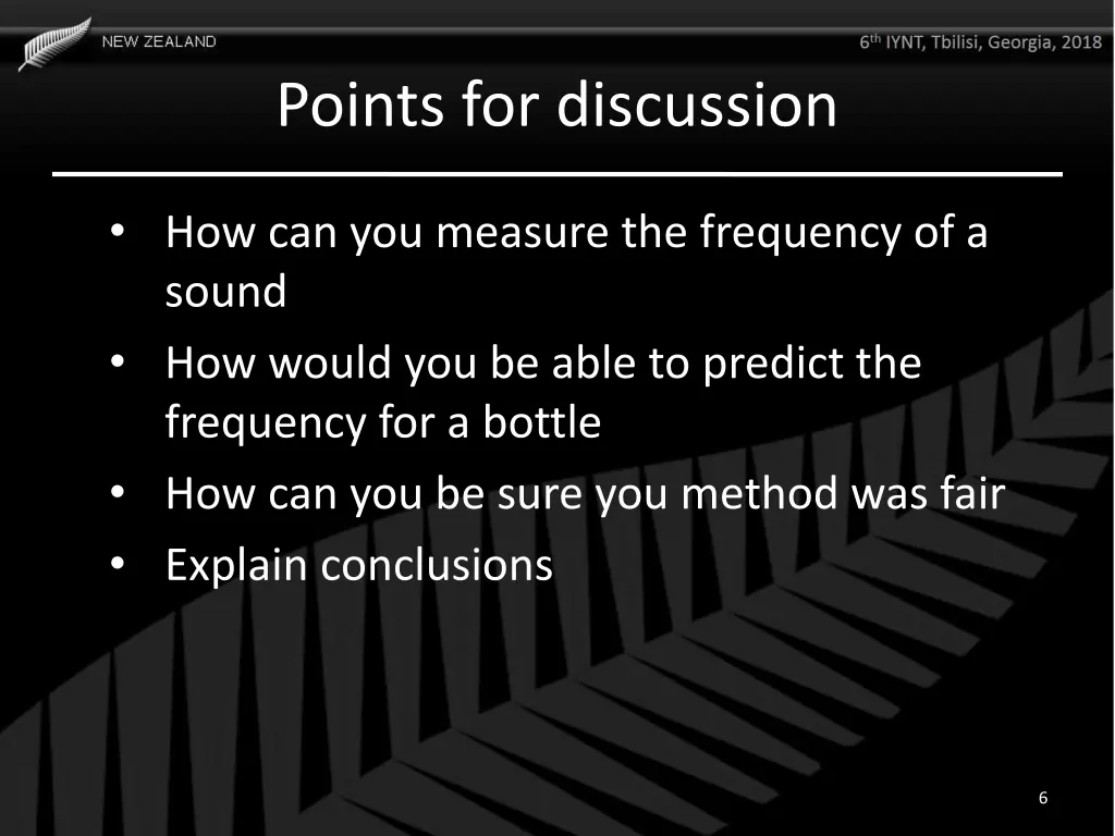 points for discussion