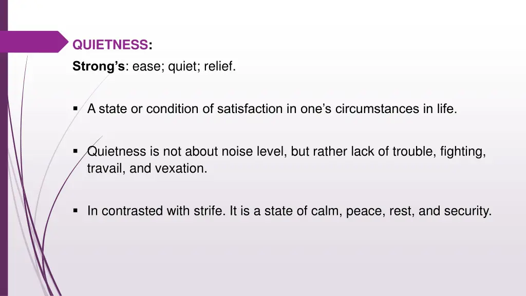 quietness strong s ease quiet relief