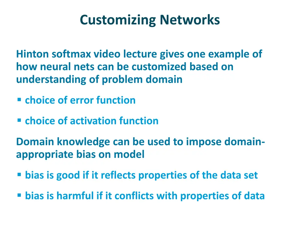 customizing networks
