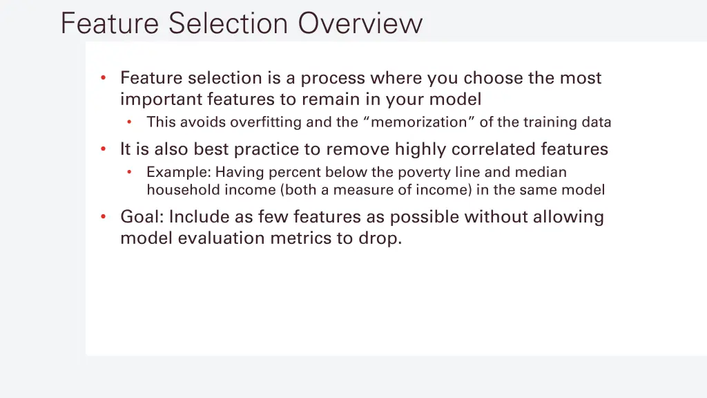 feature selection overview
