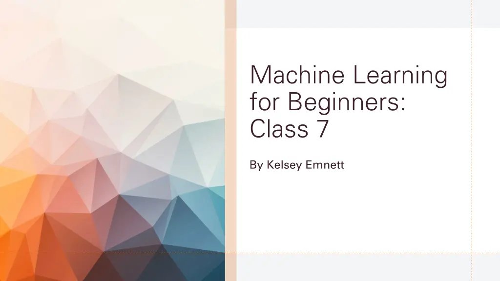 machine learning for beginners class 7