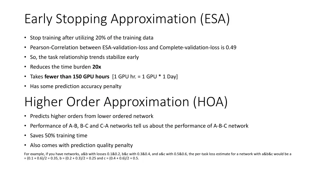 early stopping approximation esa