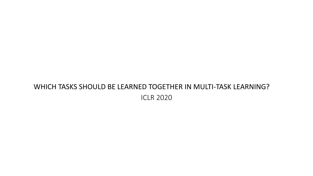 which tasks should be learned together in multi