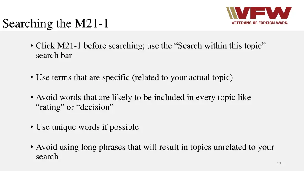 searching the m21 1