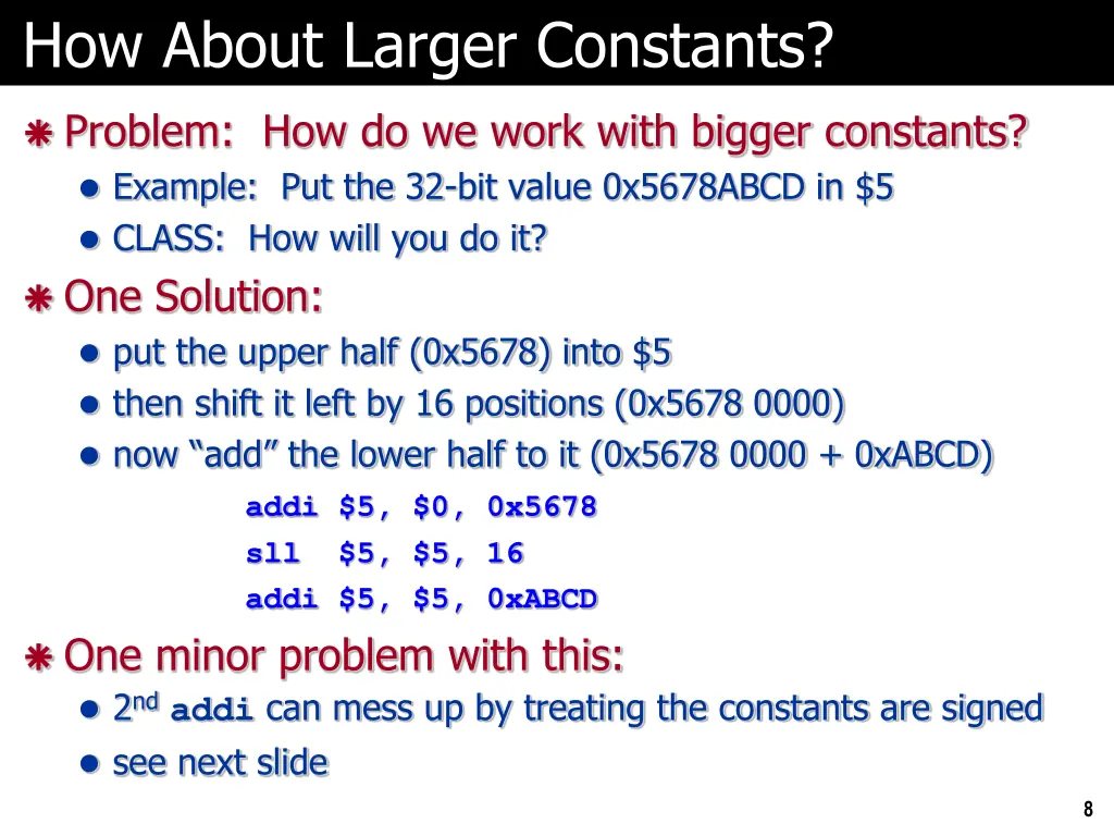 how about larger constants