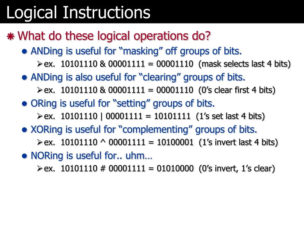logical instructions 1