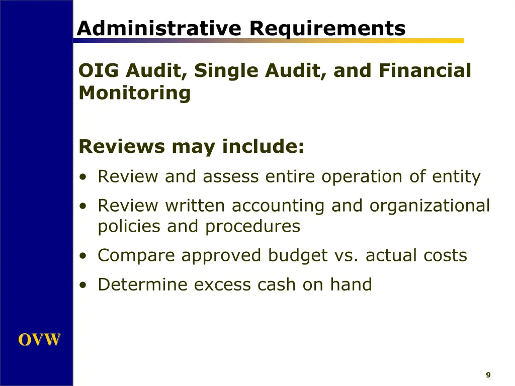 administrative requirements 4