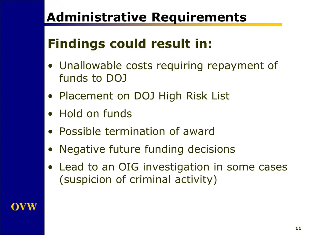 administrative requirements 6