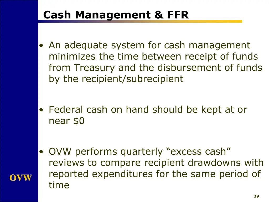 cash management ffr