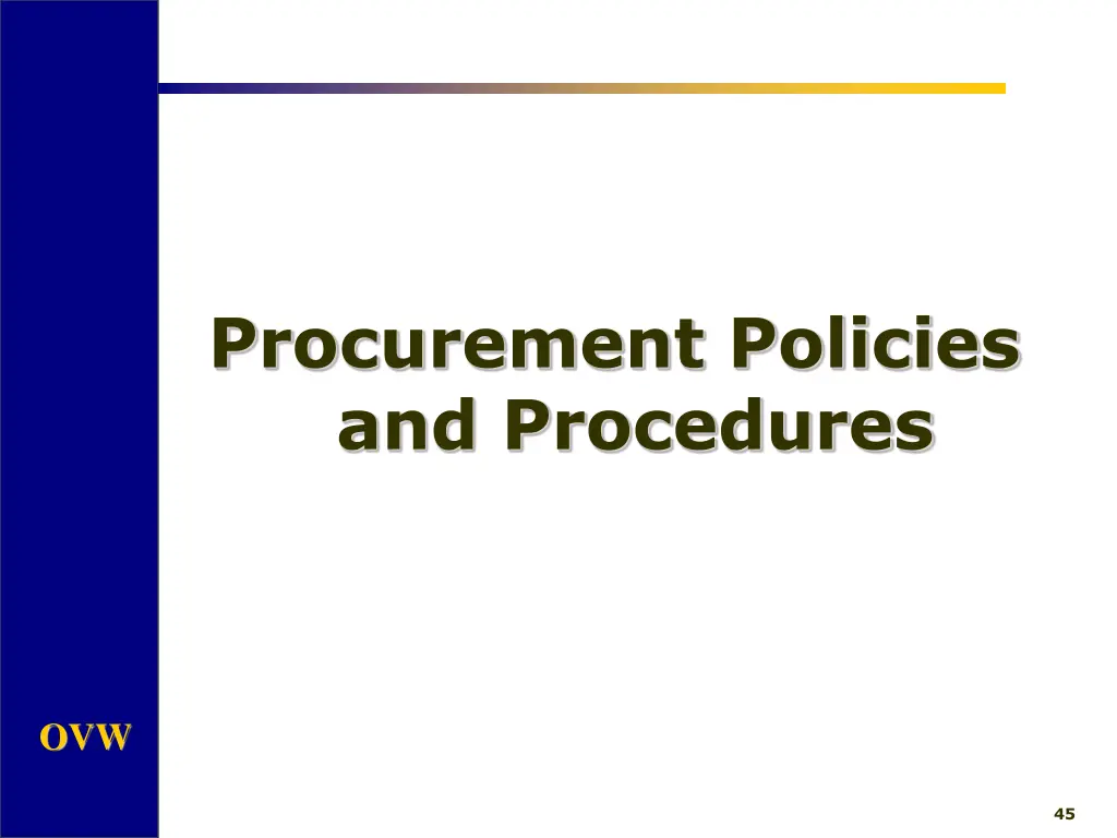 procurement policies and procedures