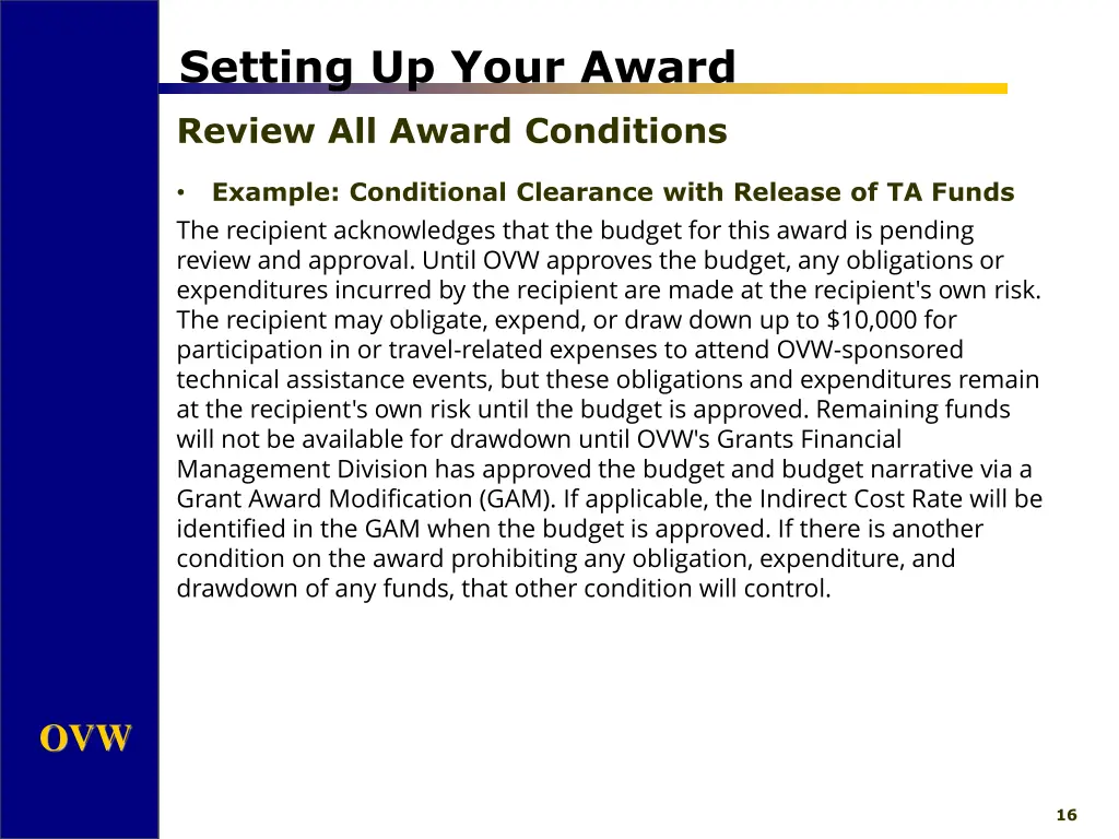 setting up your award 3