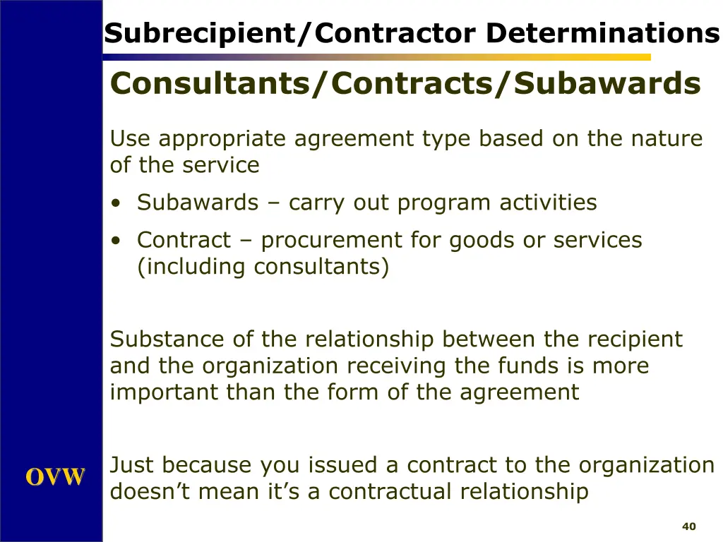 subrecipient contractor determinations 1