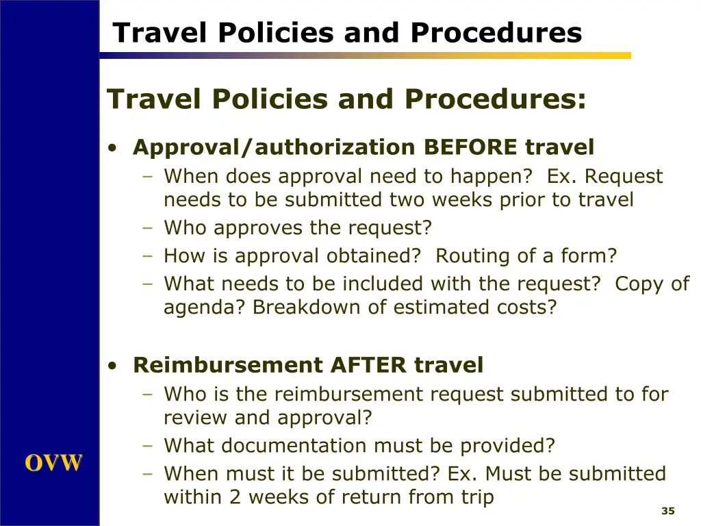 travel policies and procedures 2