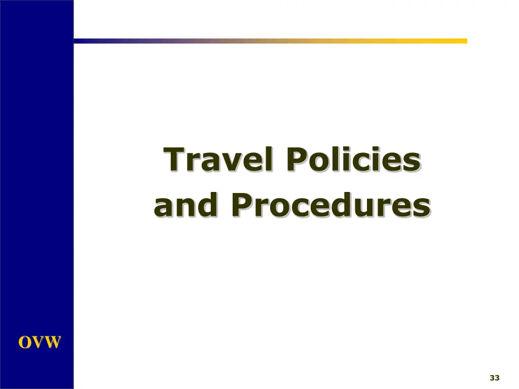 travel policies and procedures