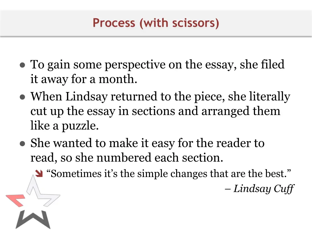 process with scissors
