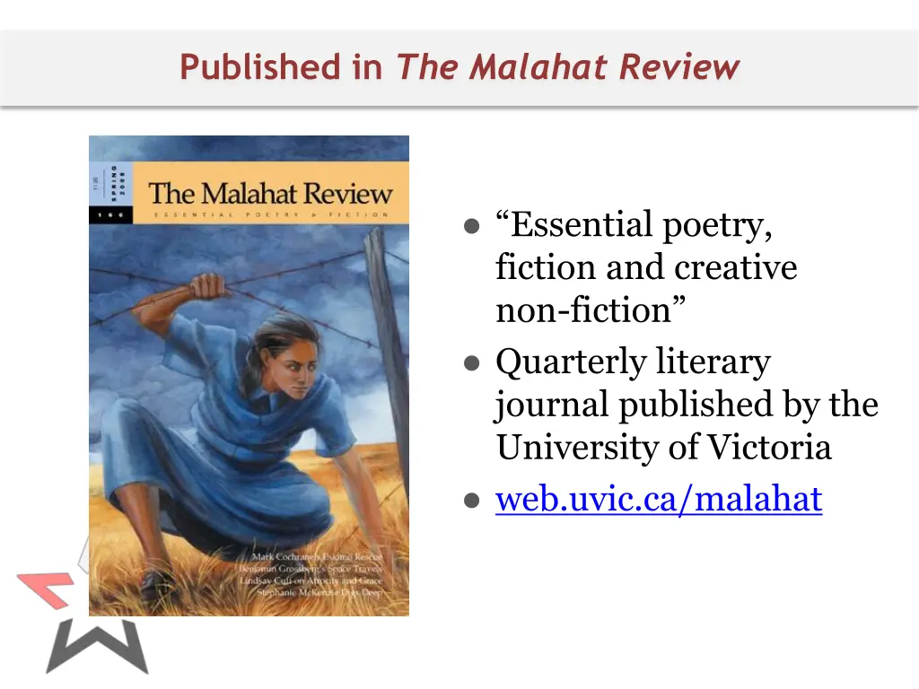 published in the malahat review