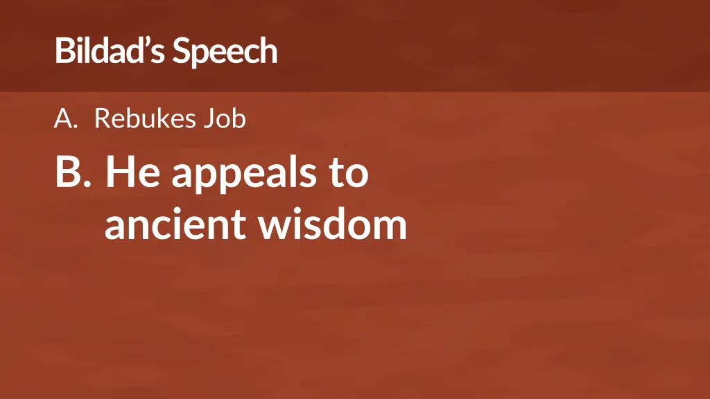 bildad s speech 1