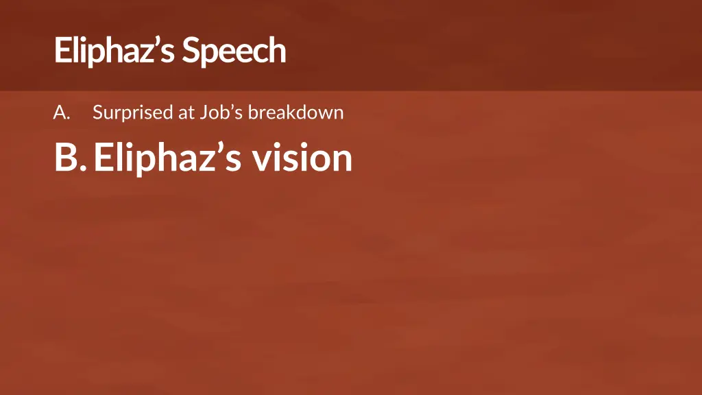 eliphaz s speech 1