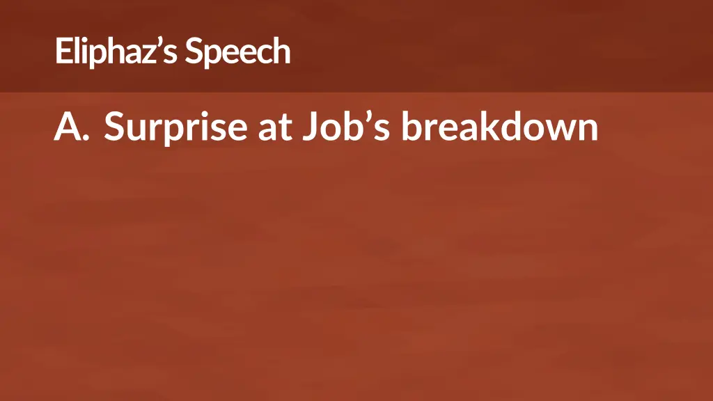 eliphaz s speech