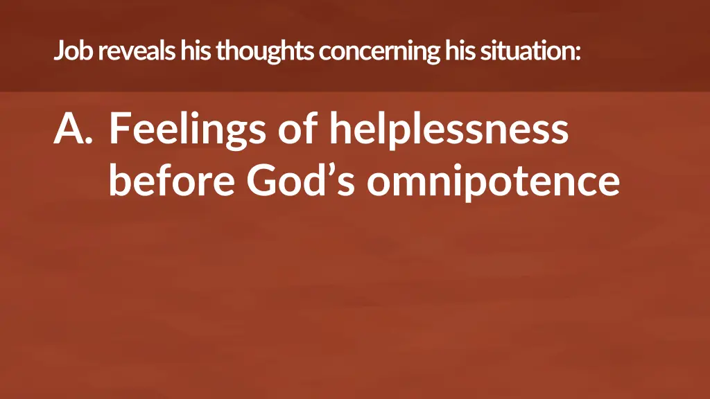 job reveals his thoughts concerning his situation