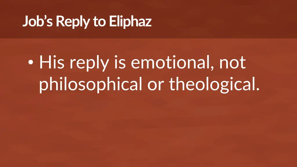 job s reply to eliphaz
