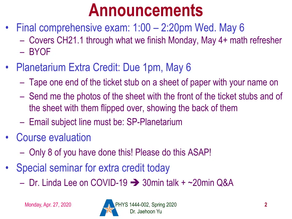 announcements