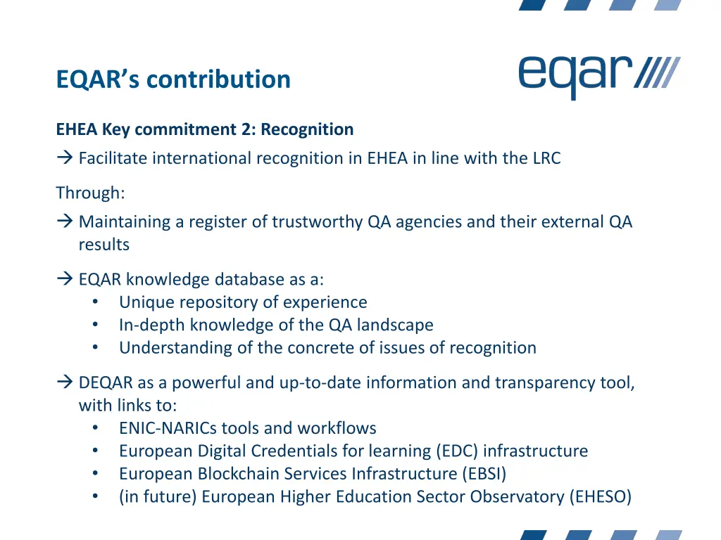 eqar s contribution