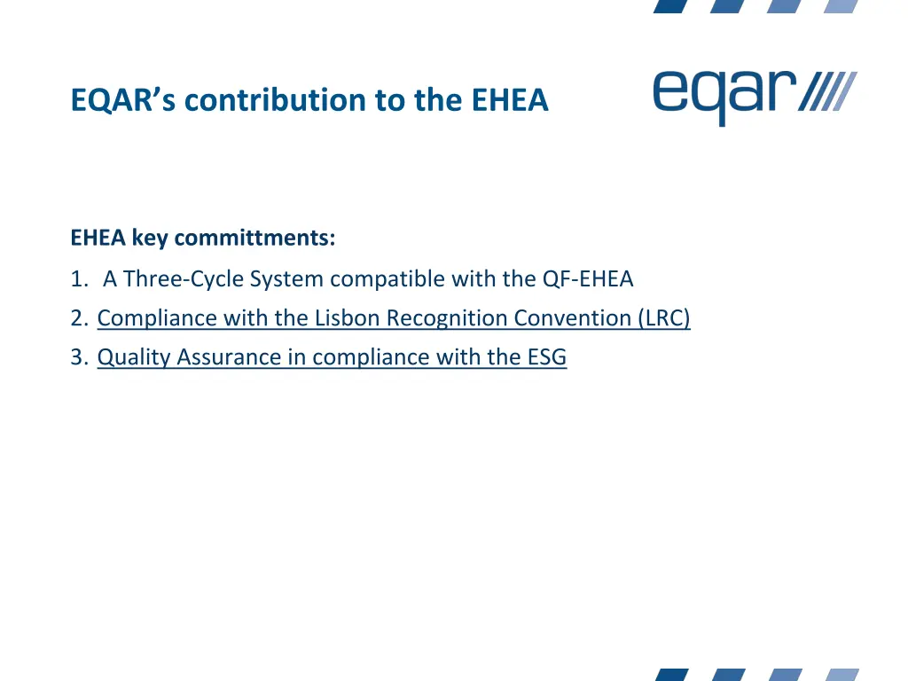 eqar s contribution to the ehea 1