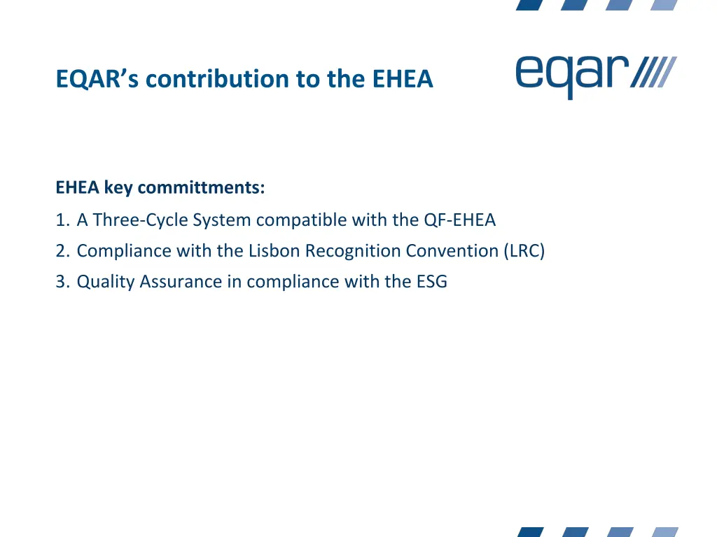 eqar s contribution to the ehea