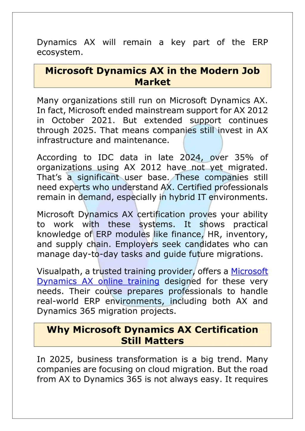 dynamics ax will remain a key part