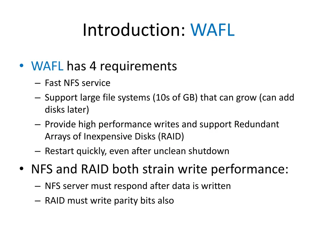 introduction wafl