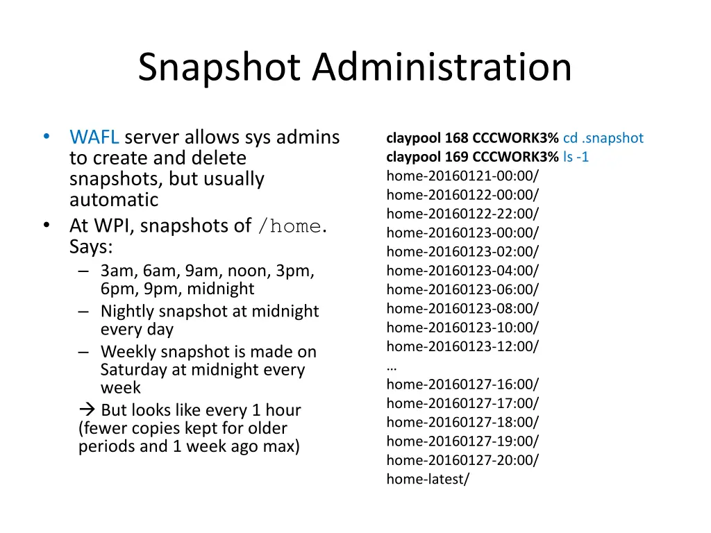 snapshot administration