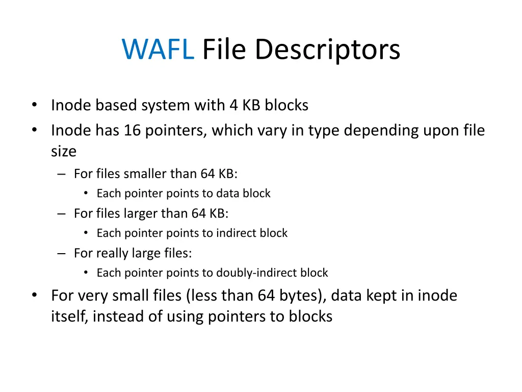 wafl file descriptors