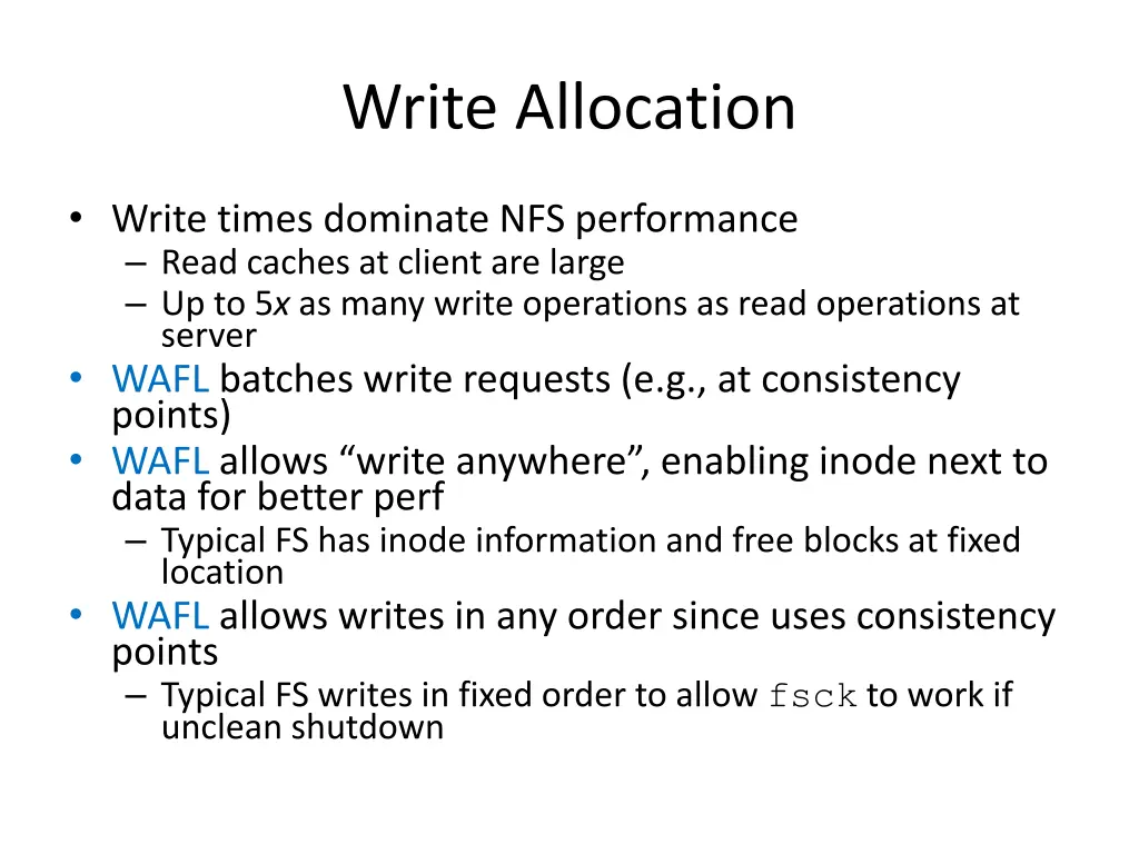 write allocation