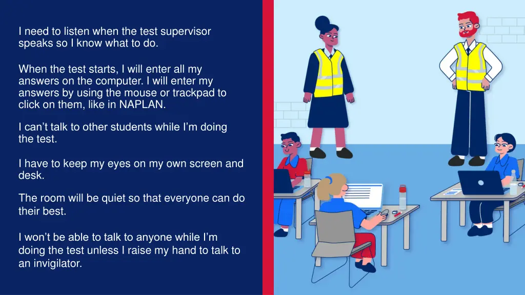 i need to listen when the test supervisor speaks