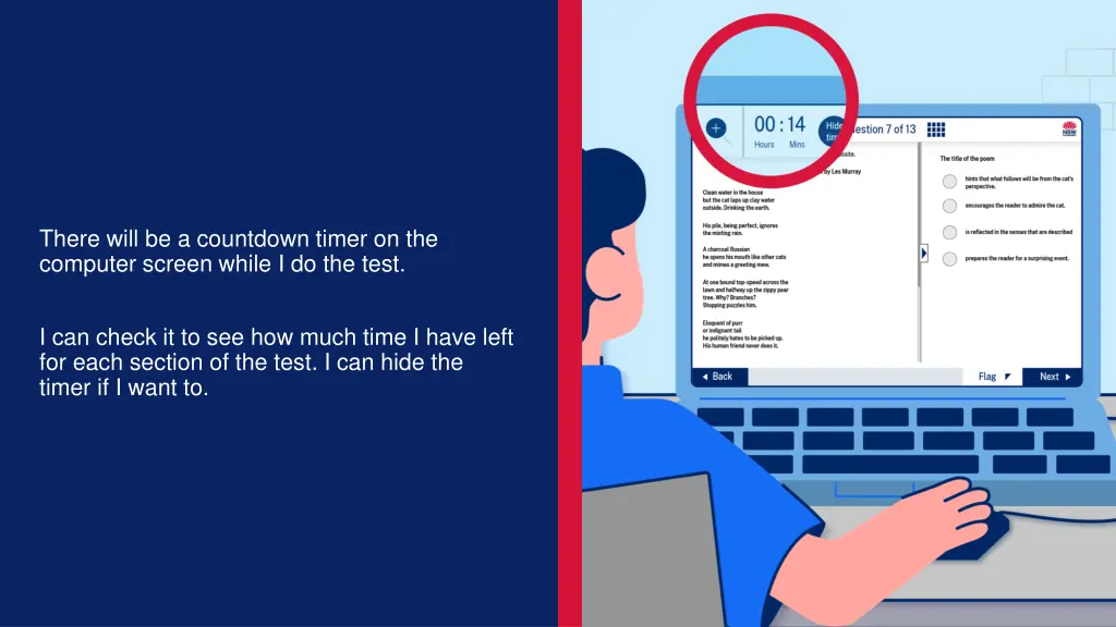 there will be a countdown timer on the computer