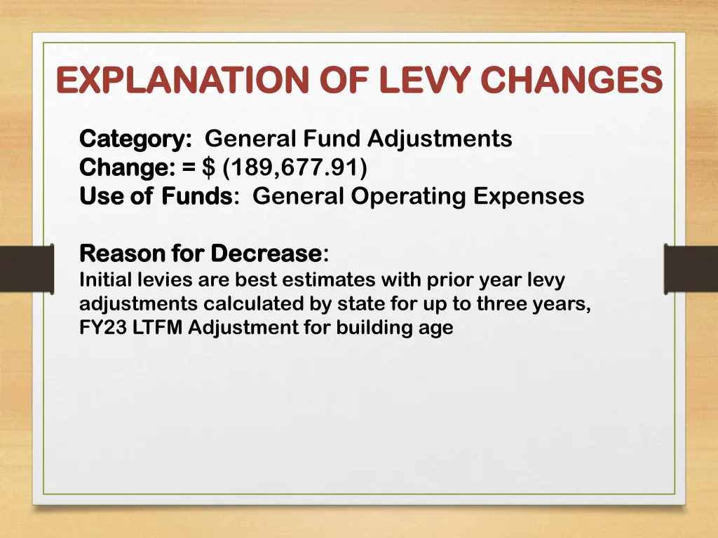 explanation of levy changes explanation of levy 3