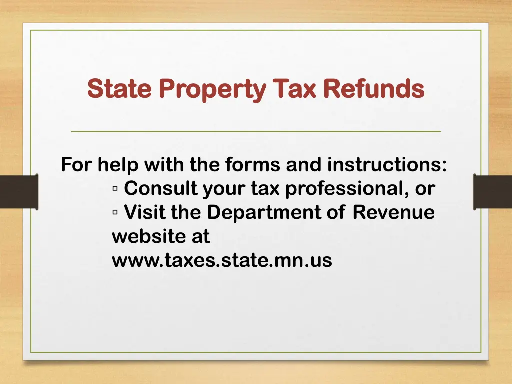 state property tax refunds state property 1