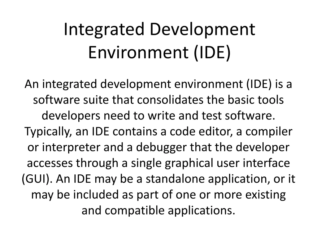 integrated development environment ide