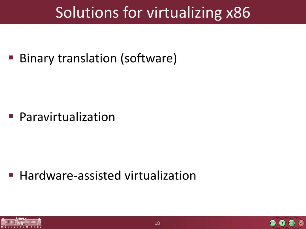 solutions for virtualizing x86