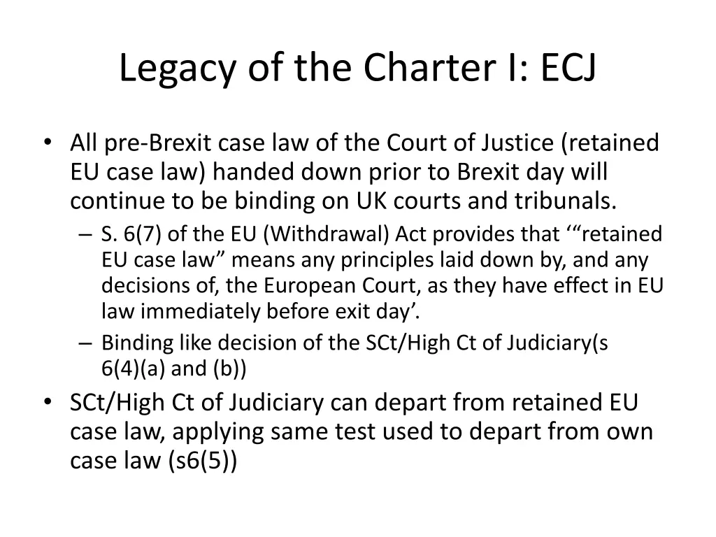 legacy of the charter i ecj