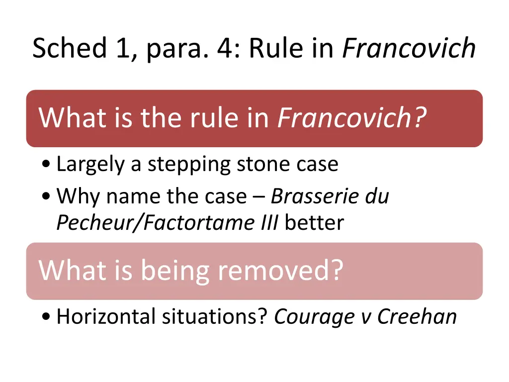 sched 1 para 4 rule in francovich