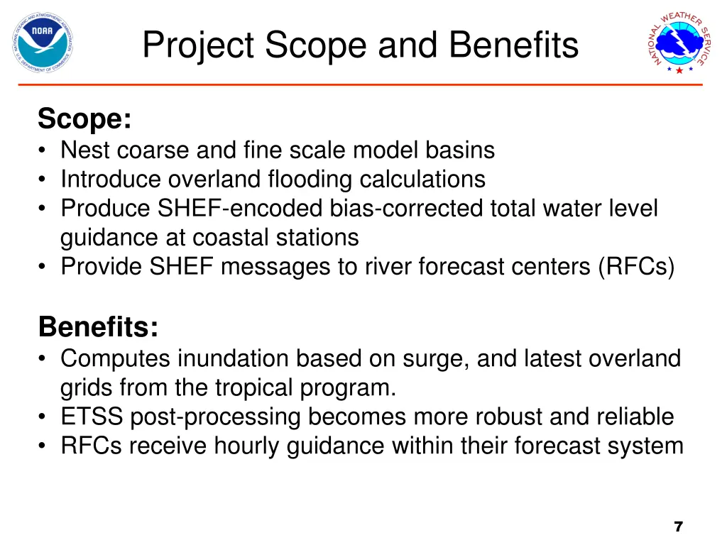 project scope and benefits