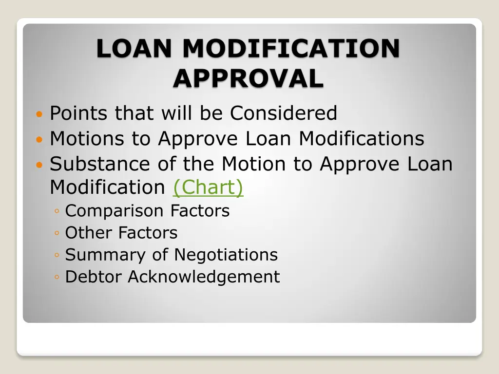 loan modification approval