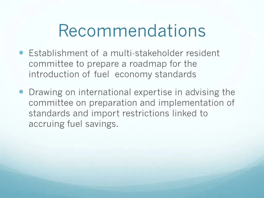 recommendations